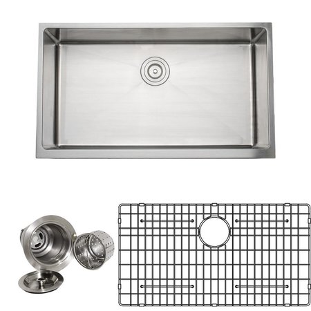 WELLS SINKWARE 33 in Handcrafted 16 Gauge Apron Front Farmhouse Single Bowl Stainless Steel Kitchen Sink CSU33199AP